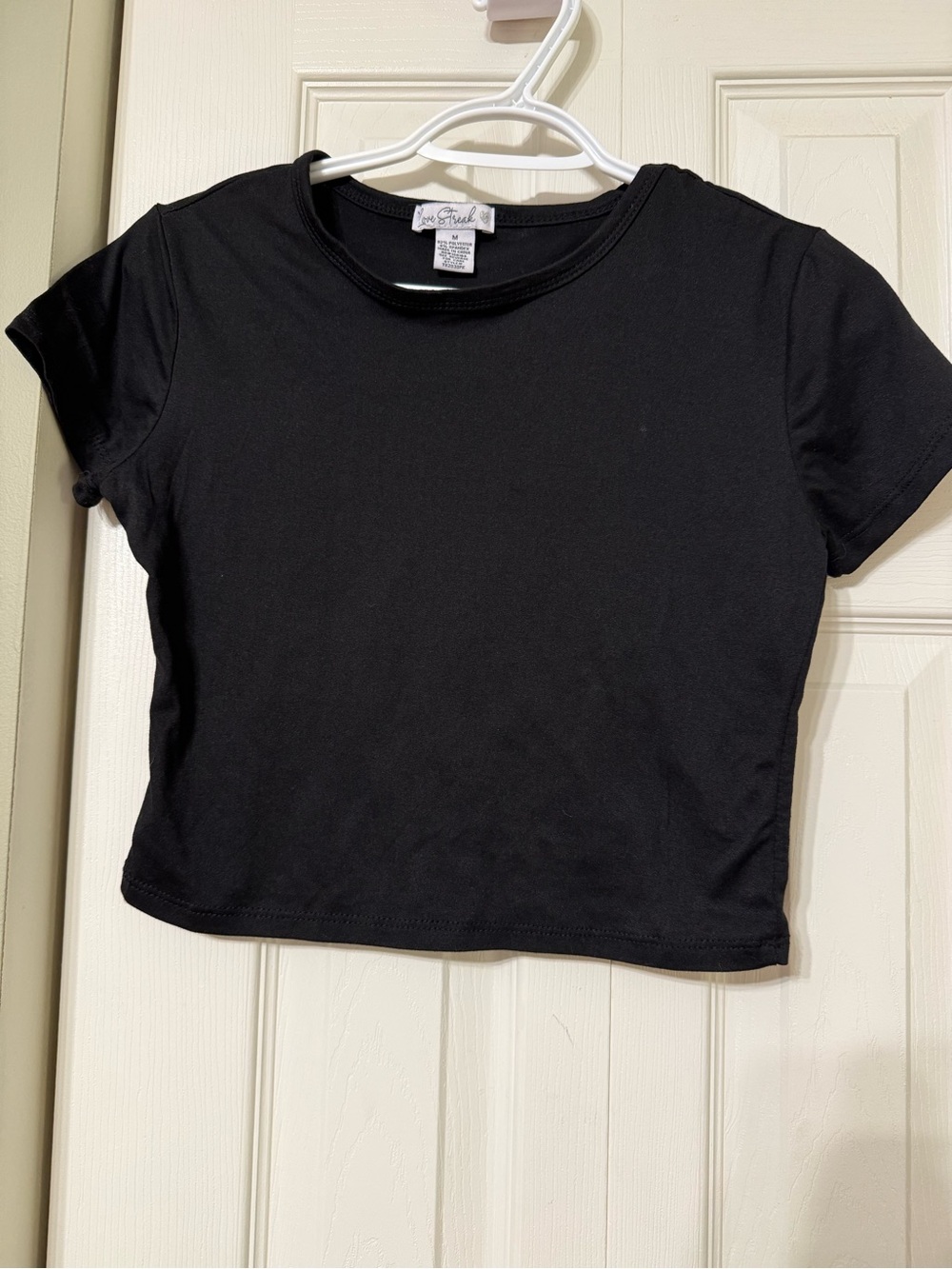 Black Cropped Crewneck Tee